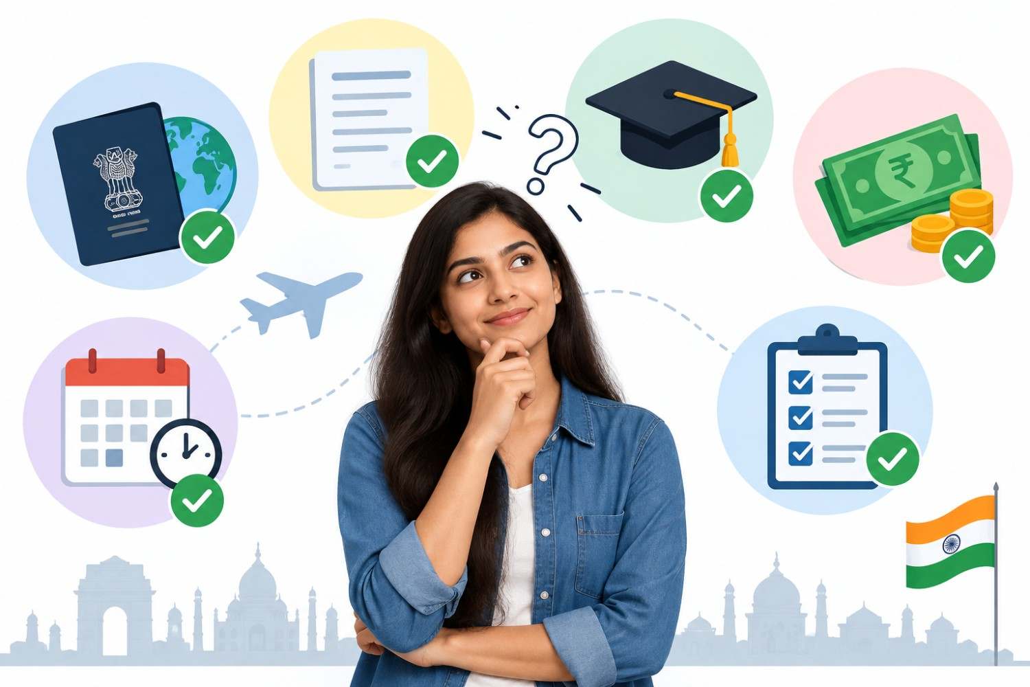 Indian student preparing for UK MBA application, reviewing academic eligibility, documents, finances, deadlines, and visa requirements.